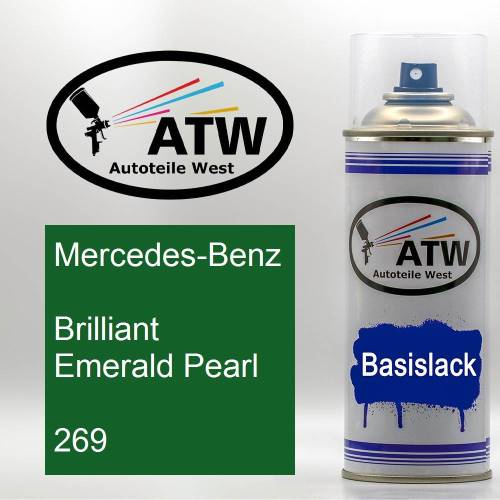 Mercedes-Benz, Brilliant Emerald Pearl, 269: 400ml Sprühdose, von ATW Autoteile West.